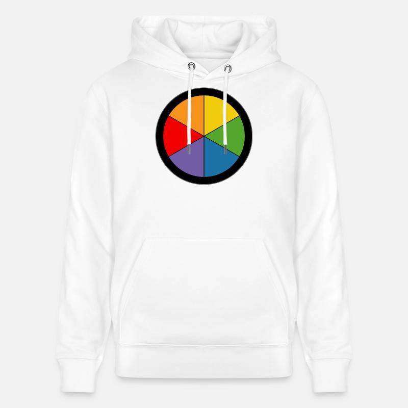 Roue des couleurs arc-en-ciel - Sweat à capuche bio CRUISER Stanley/Stella Unisexe - blanc