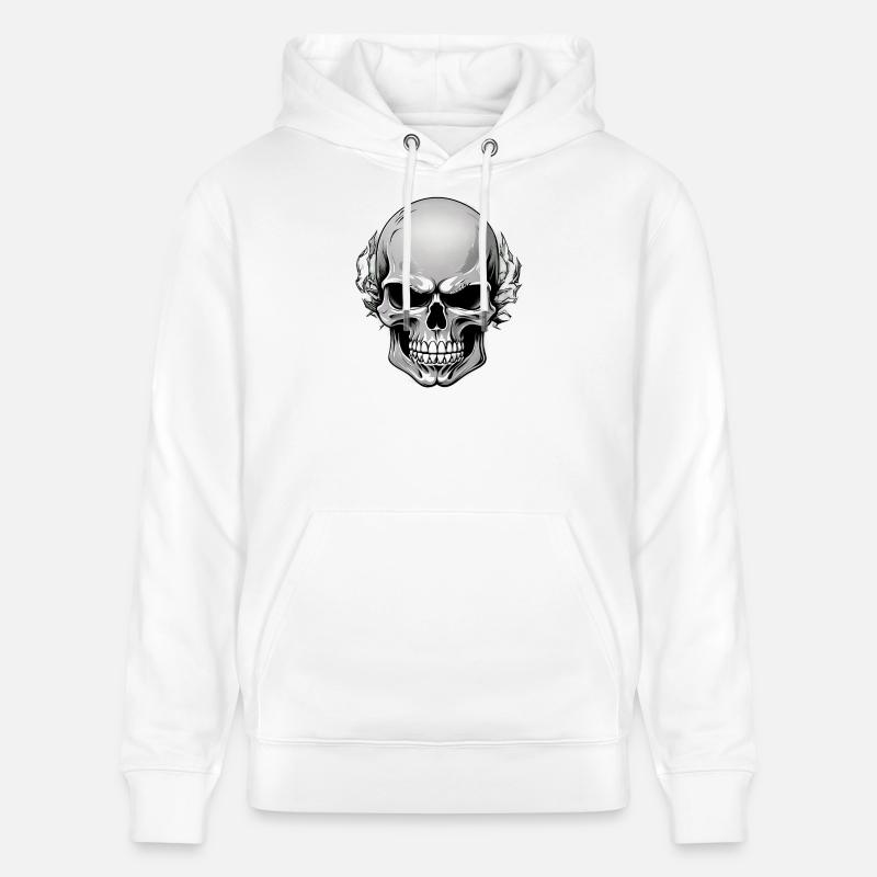Schädel mit dunklem Blattkranz - Stanley/Stella Unisex Bio-Hoodie CRUISER  - Weiß