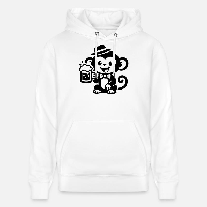 Bière Singe - Sweat à capuche bio CRUISER Stanley/Stella Unisexe - blanc