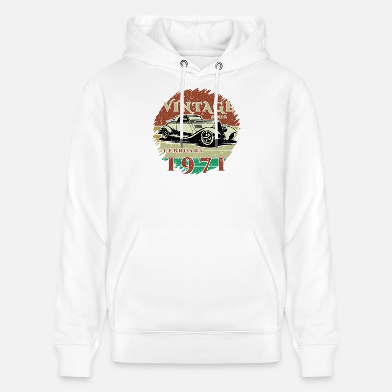 55e anniversaire - Classiques - Millésime depuis 02/1971 - Sweat à capuche bio CRUISER Stanley/Stella Unisexe - blanc