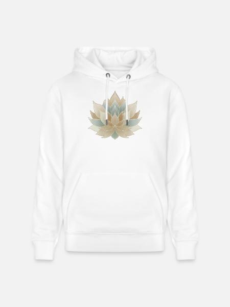 Zen lotus, symbol of calm and balance - Stanley/Stella CRUISER Unisex Organic Hoodie - white