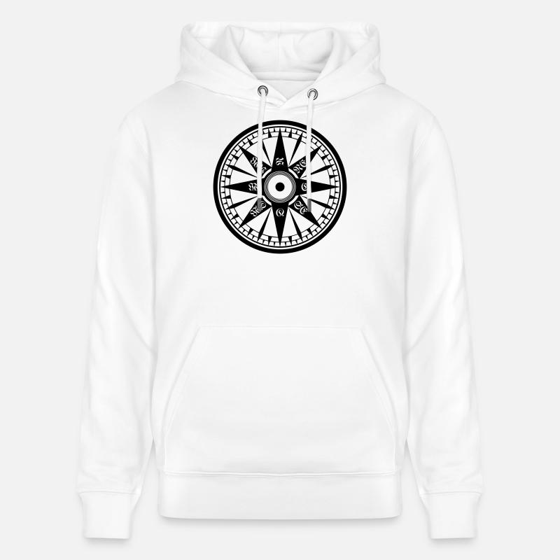 Boussole – Vent rose, Boussole du navire - Sweat à capuche bio CRUISER Stanley/Stella Unisexe - blanc