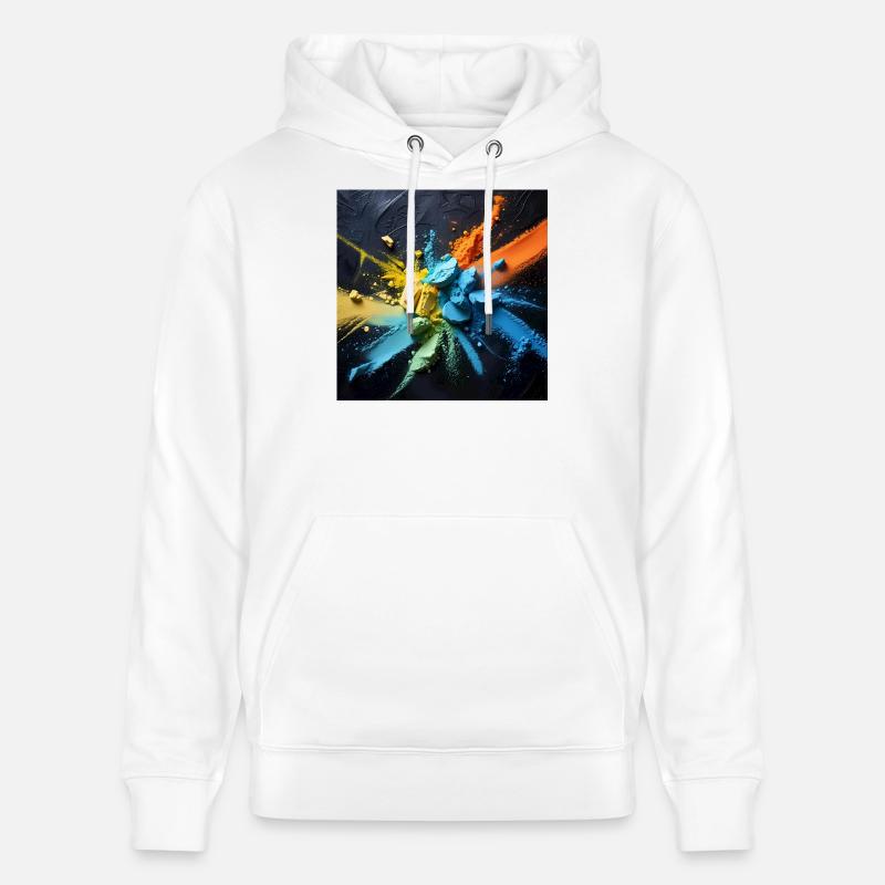 Explosion de poussière arc-en-ciel - Sweat à capuche bio CRUISER Stanley/Stella Unisexe - blanc