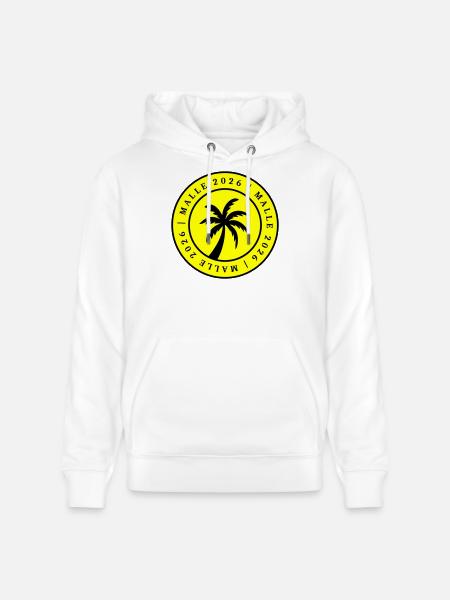 Malle 2026 Palm Tree Circle - Stanley/Stella CRUISER Unisex Organic Hoodie - white