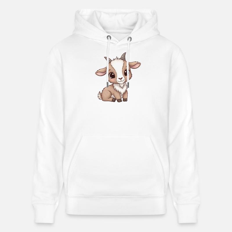 Dessin animé mignon de chevreau - Sweat à capuche bio CRUISER Stanley/Stella Unisexe - blanc
