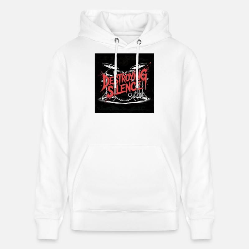 Destruction du silence Graffiti de batterie - Sweat à capuche bio CRUISER Stanley/Stella Unisexe - blanc