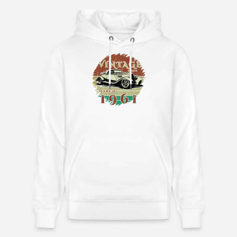 65e anniversaire - Classique - Millésime depuis 03/1961 - Sweat à capuche bio CRUISER Stanley/Stella Unisexe - blanc