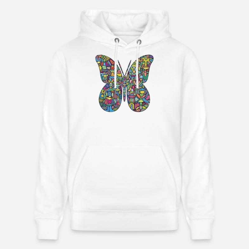 Papillon Spectacle en Couleur - Sweat à capuche bio CRUISER Stanley/Stella Unisexe - blanc
