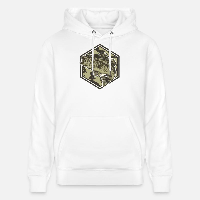 La basse dans l’hexagone de camouflage - Sweat à capuche bio CRUISER Stanley/Stella Unisexe - blanc