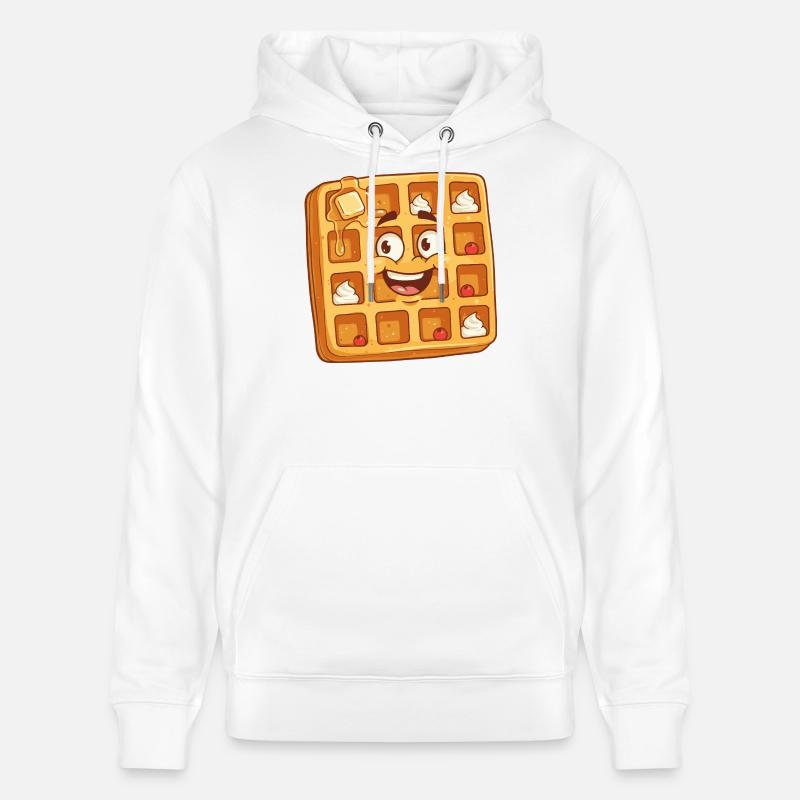 Dessin animé Happy Waffle Face - Sweat à capuche bio CRUISER Stanley/Stella Unisexe - blanc