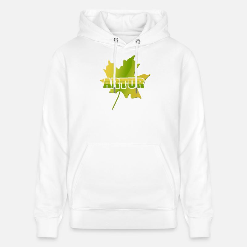 Artur feuille d’érable - Sweat à capuche bio CRUISER Stanley/Stella Unisexe - blanc