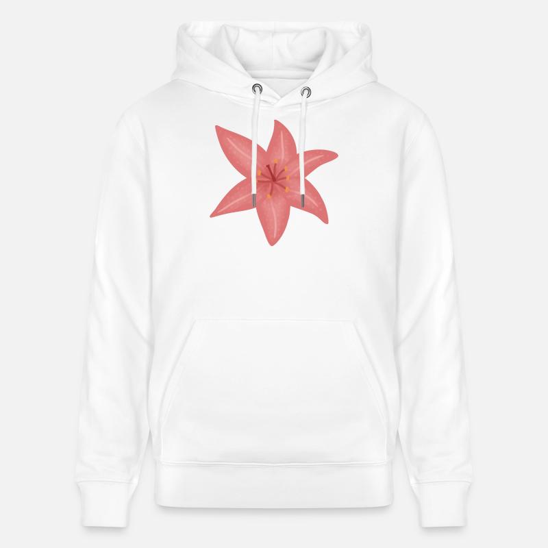 Illustration de fleur de lys rose - Sweat à capuche bio CRUISER Stanley/Stella Unisexe - blanc