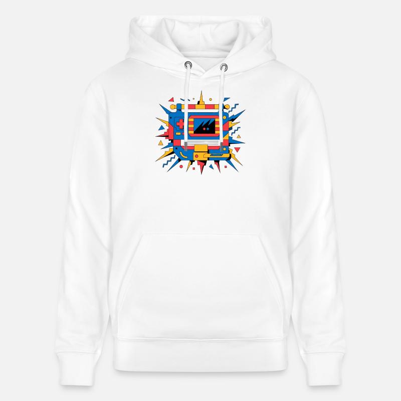 Console rétro néon - Sweat à capuche bio CRUISER Stanley/Stella Unisexe - blanc