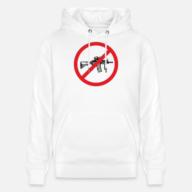 Signe de paix d’interdiction d’armes - Illustration - Sweat à capuche bio CRUISER Stanley/Stella Unisexe - blanc