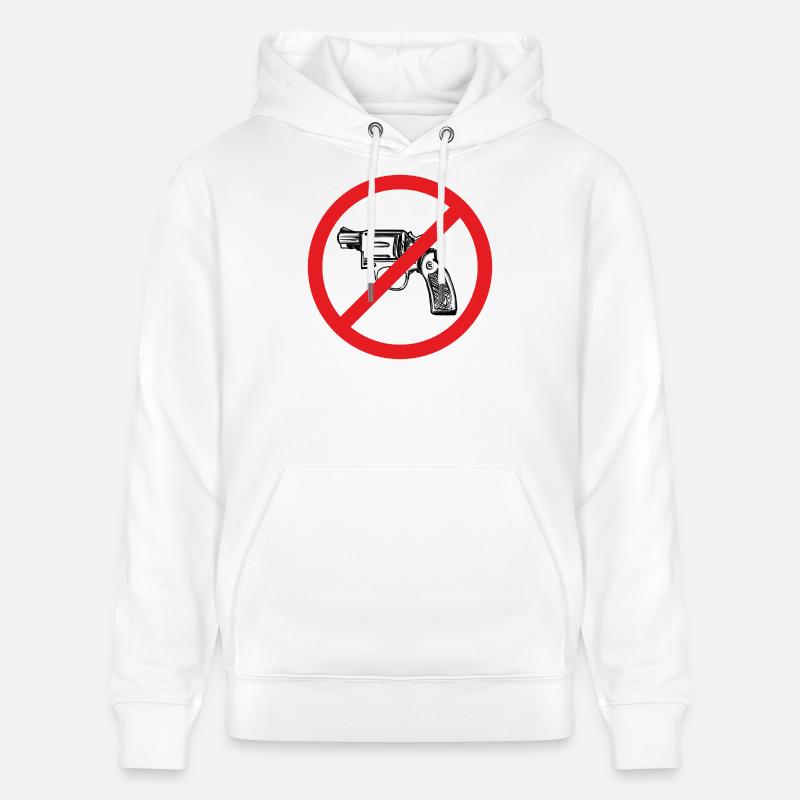 Signe de paix d’interdiction d’armes - Illustration - Sweat à capuche bio CRUISER Stanley/Stella Unisexe - blanc