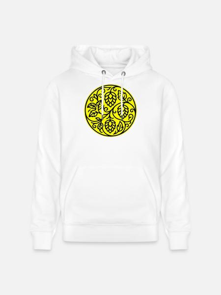 Hops Barley Malt Symbol - Stanley/Stella CRUISER Unisex Organic Hoodie - white