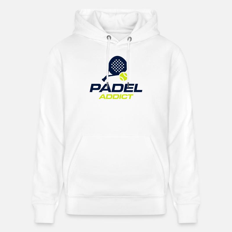 Padel Addict Drôle Maillot Padel Lover - Sweat à capuche bio CRUISER Stanley/Stella Unisexe - blanc