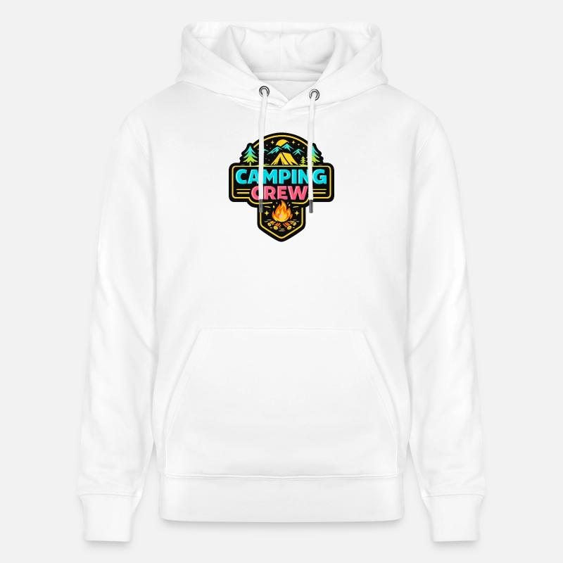 Badge néon de l’équipe de camping - Sweat à capuche bio CRUISER Stanley/Stella Unisexe - blanc