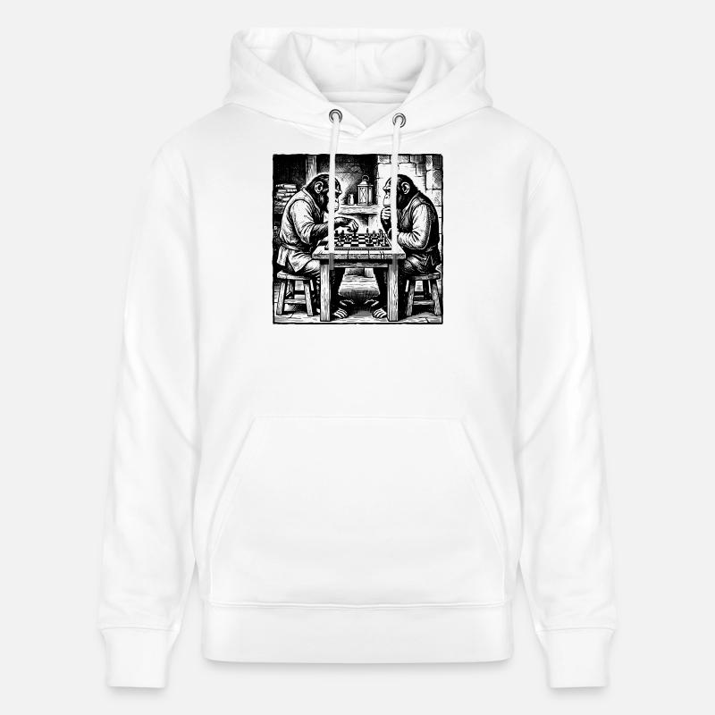 Les singes jouent aux échecs T-shirt - Sweat à capuche bio CRUISER Stanley/Stella Unisexe - blanc