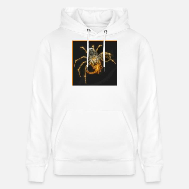 Neon-Spinne mit funky Tails - Stanley/Stella Unisex Bio-Hoodie CRUISER  - Weiß