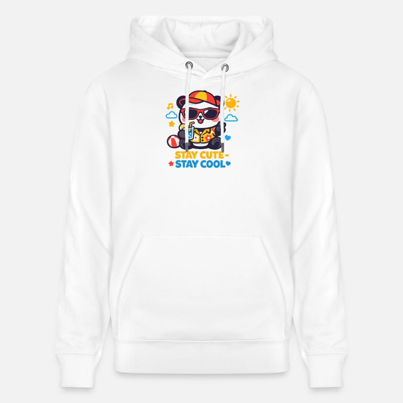 Graphique Reste mignon Reste Cool Bear - Sweat à capuche bio CRUISER Stanley/Stella Unisexe - blanc