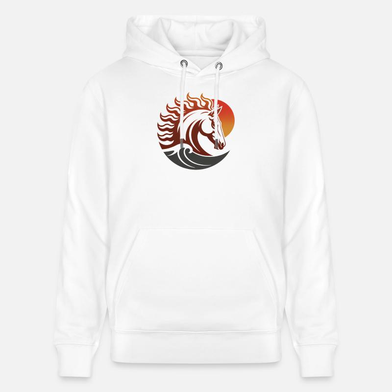 Zodiaque du Cheval de Feu Japonais - Sweat à capuche bio CRUISER Stanley/Stella Unisexe - blanc