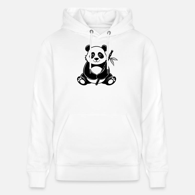 Panda avec du bambou - Sweat à capuche bio CRUISER Stanley/Stella Unisexe - blanc