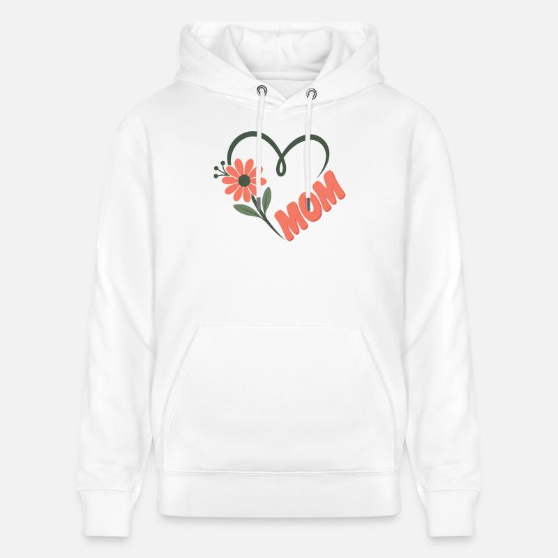 Maman Fleurs Cœur - Sweat à capuche bio CRUISER Stanley/Stella Unisexe - blanc