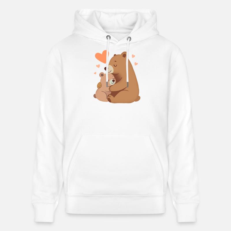 Maman Ours et Bébé Ours - Sweat à capuche bio CRUISER Stanley/Stella Unisexe - blanc