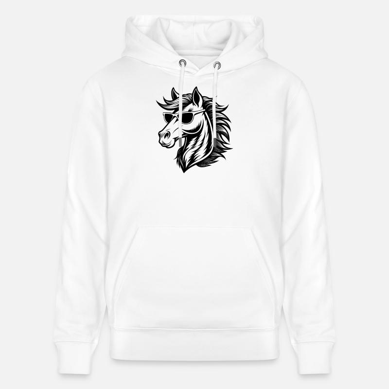 Tête de cheval cool - Sweat à capuche bio CRUISER Stanley/Stella Unisexe - blanc