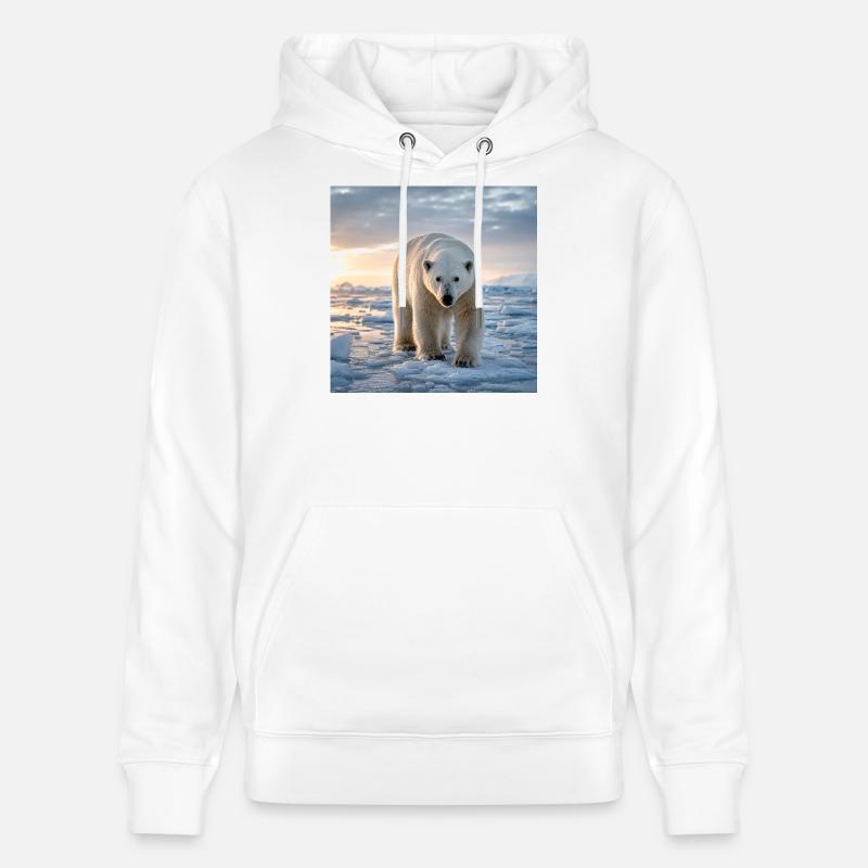 Arktischer Eisbär auf Eis - Stanley/Stella Unisex Bio-Hoodie CRUISER - Weiß
