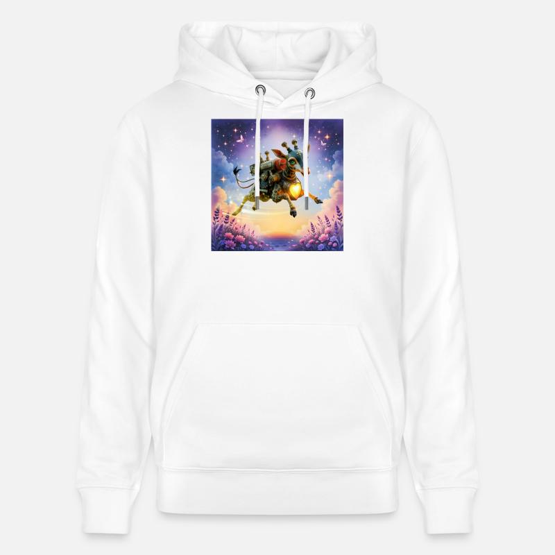 Girafe fusée avec cœur - Sweat à capuche bio CRUISER Stanley/Stella Unisexe - blanc