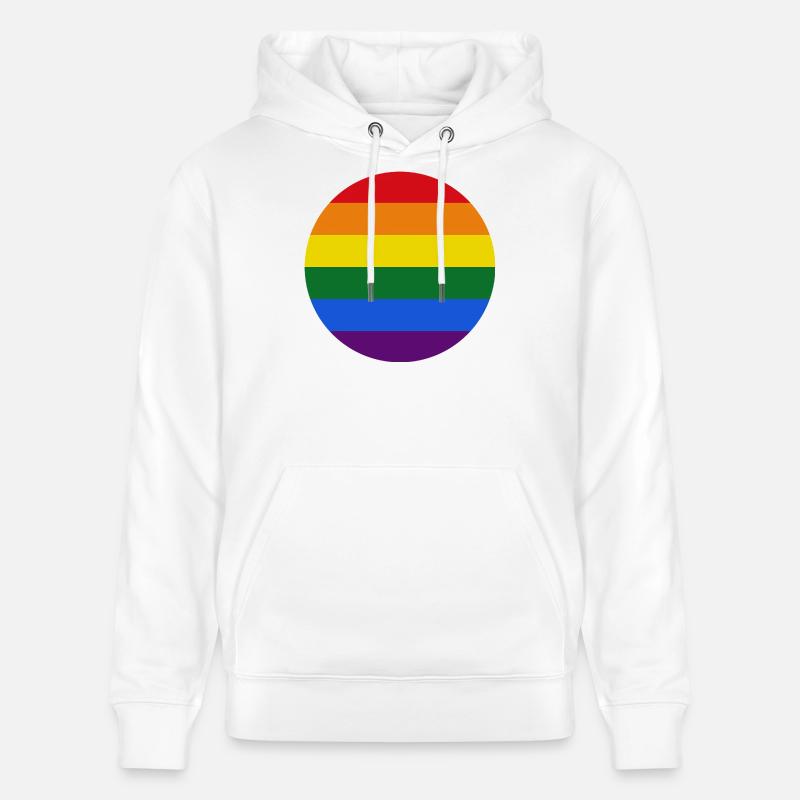Drapeau gay - Sweat à capuche bio CRUISER Stanley/Stella Unisexe - blanc
