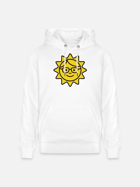 Lachende Sonne Brille Comic - Stanley/Stella Unisex Bio-Hoodie CRUISER  - Weiß