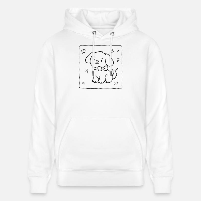 Petit chiot mignon | Lulu Lotus - Sweat à capuche bio CRUISER Stanley/Stella Unisexe - blanc