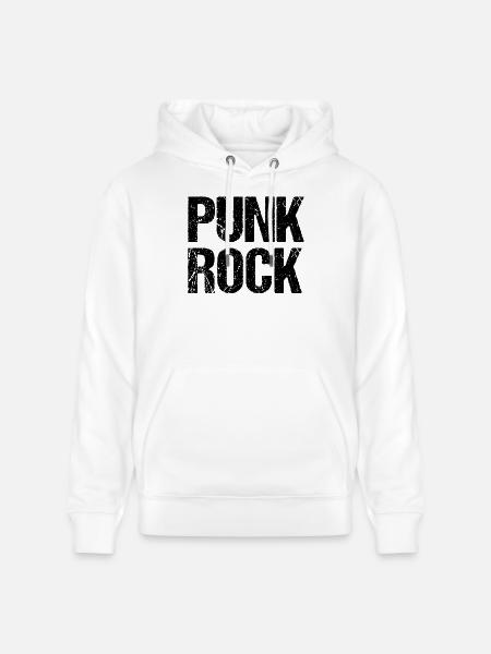 Distressed Punk Rock Logo-Design - Stanley/Stella Unisex Bio-Hoodie CRUISER  - Weiß