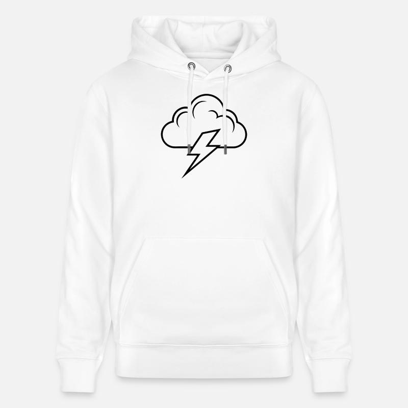 Cloud and Lightning - Stanley/Stella CRUISER Unisex Organic Hoodie - white