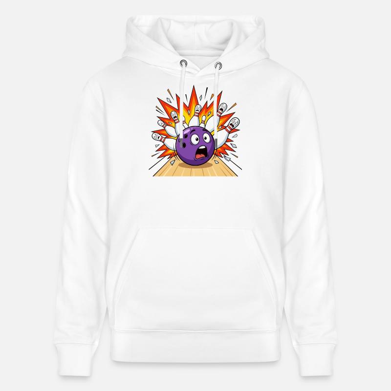 Bowling détruit quilles Bowling - Sweat à capuche bio CRUISER Stanley/Stella Unisexe - blanc