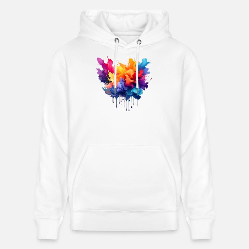 Farbexplosion Farbfluss - Stanley/Stella Unisex Bio-Hoodie CRUISER  - Weiß
