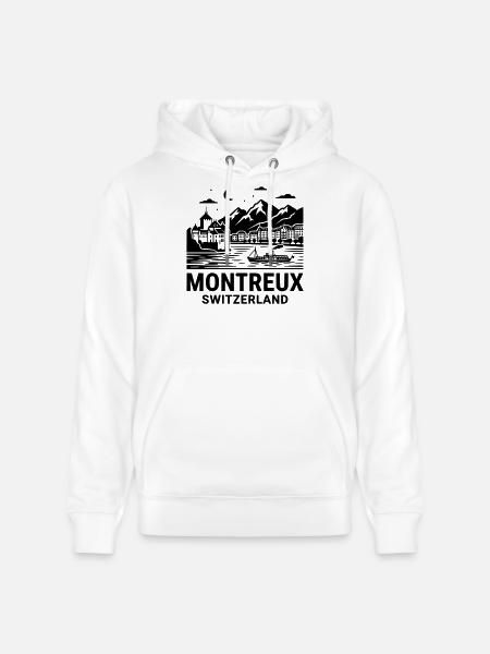 Montreaux, Suisse - Sweat à capuche bio CRUISER Stanley/Stella Unisexe - blanc