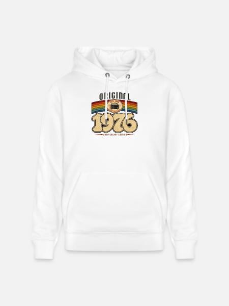Original 1976 Vintage Anniversary 50 Years - Stanley/Stella CRUISER Unisex Organic Hoodie - white