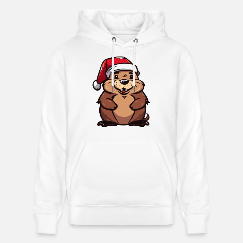 Noël du castor - Sweat à capuche bio CRUISER Stanley/Stella Unisexe - blanc