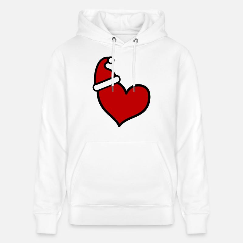 Coeur Noël - Sweat à capuche bio CRUISER Stanley/Stella Unisexe - blanc