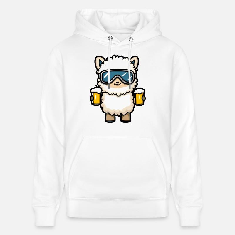 Alpaga Llama Ski Bière - Sweat à capuche bio CRUISER Stanley/Stella Unisexe - blanc