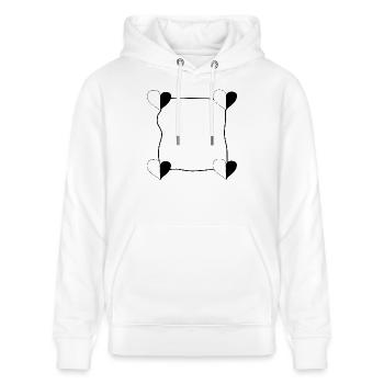 vier herzen rahmen - Stanley/Stella Unisex Bio-Hoodie CRUISER  - Weiß - Vorne - Alina (178cm) & Michal (187cm)