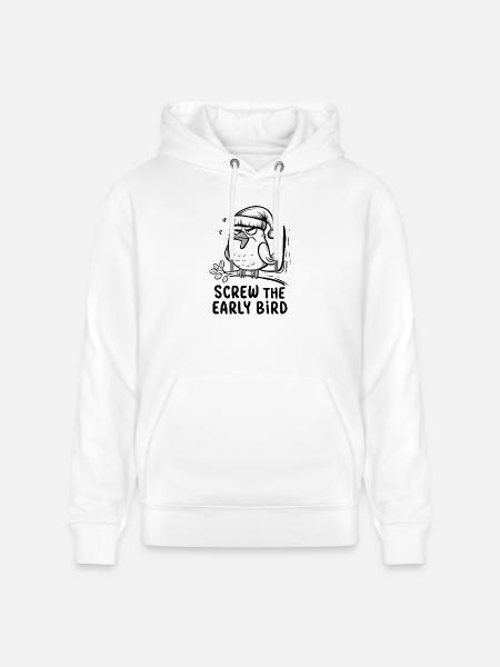Le lève-tôt peut m’emmener - Sweat à capuche bio CRUISER Stanley/Stella Unisexe - blanc