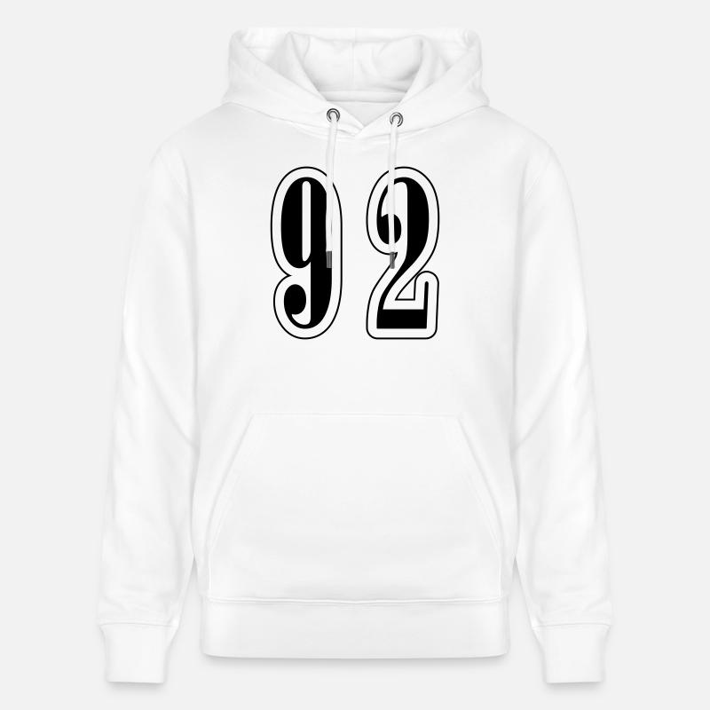 92 Symbole numérique - Sweat à capuche bio CRUISER Stanley/Stella Unisexe - blanc