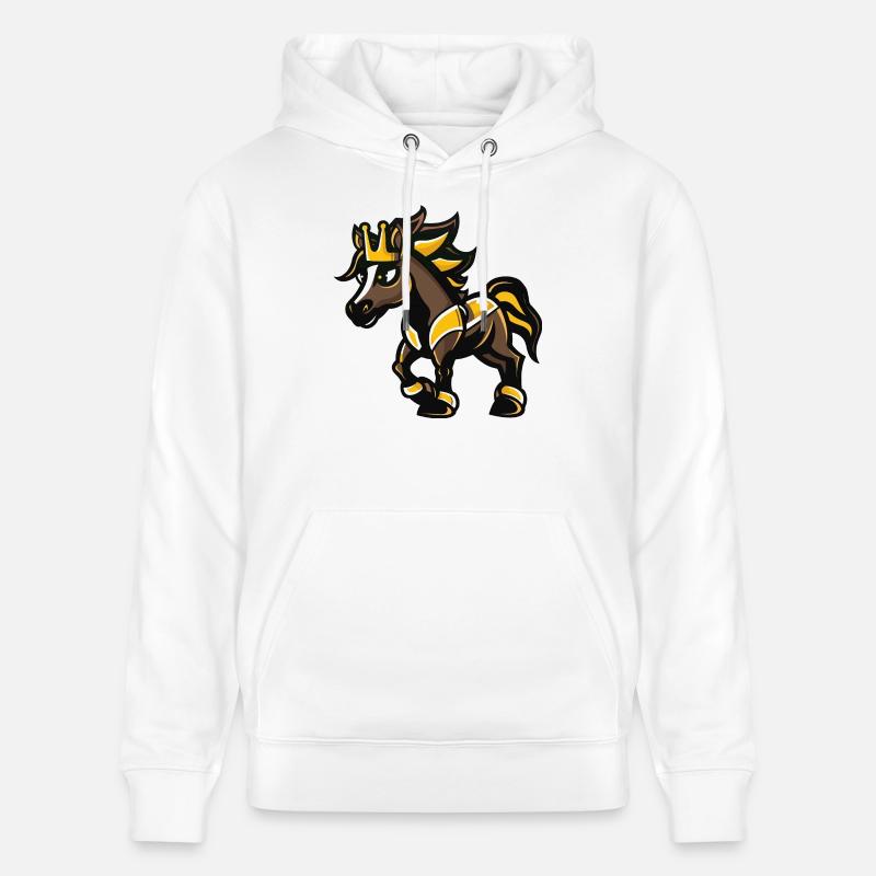 Pferd Comic Krone - Stanley/Stella Unisex Bio-Hoodie CRUISER  - Weiß