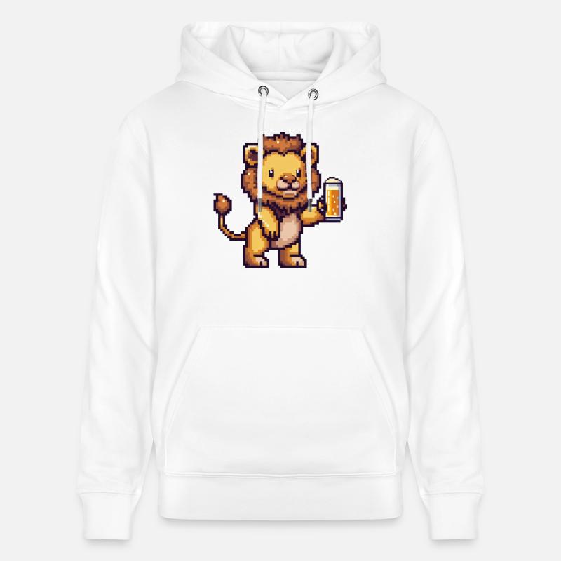 Löwe Bier Pixel - Stanley/Stella Unisex Bio-Hoodie CRUISER - Weiß