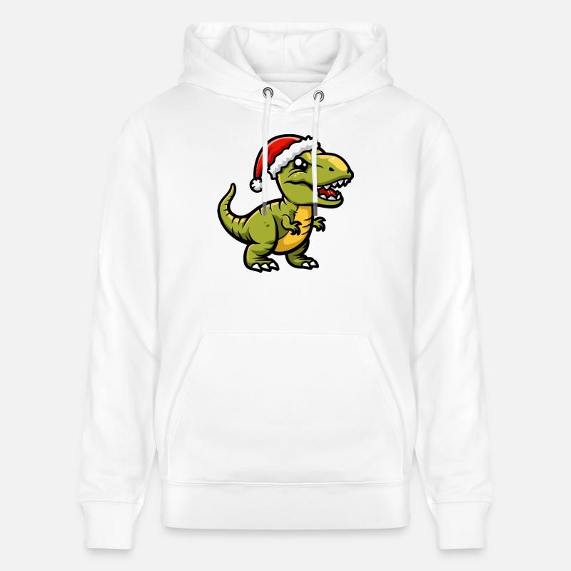 Dinosaure T-Rex Noël - Sweat à capuche bio CRUISER Stanley/Stella Unisexe - blanc